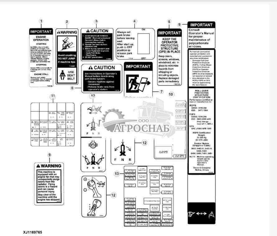 Товарные знаки и наклейки — навес (на английском языке) 